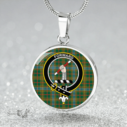 Scottish Balfour Hunting Modern Clan Tartan Circle Necklace - Crest Classic Scottish Plaid Tartan Plaid