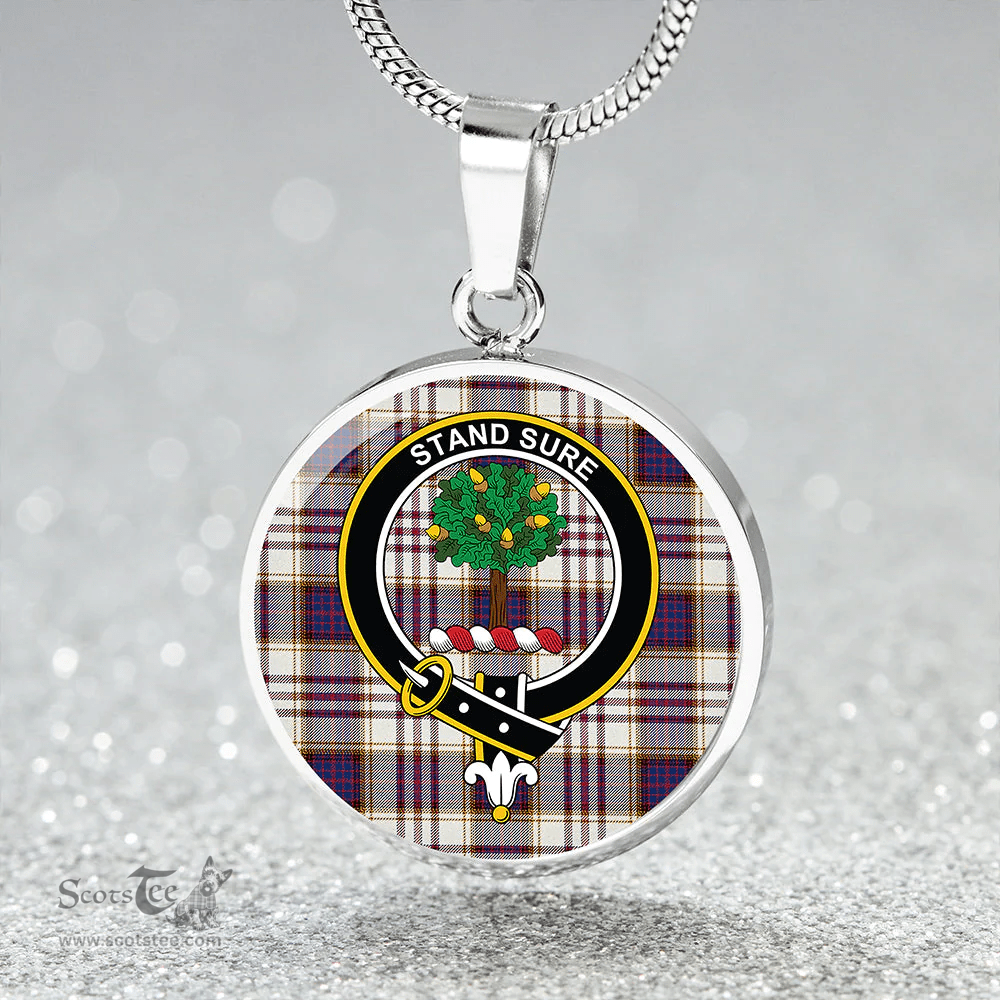 Scottish Anderson Arisaid Modern Clan Tartan Circle Necklace - Crest Classic Scottish Plaid Tartan Plaid
