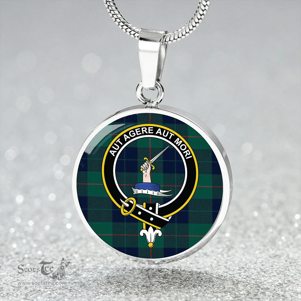 Scottish Barclay Hunting Modern Clan Tartan Circle Necklace - Crest Classic Scottish Plaid Tartan Plaid