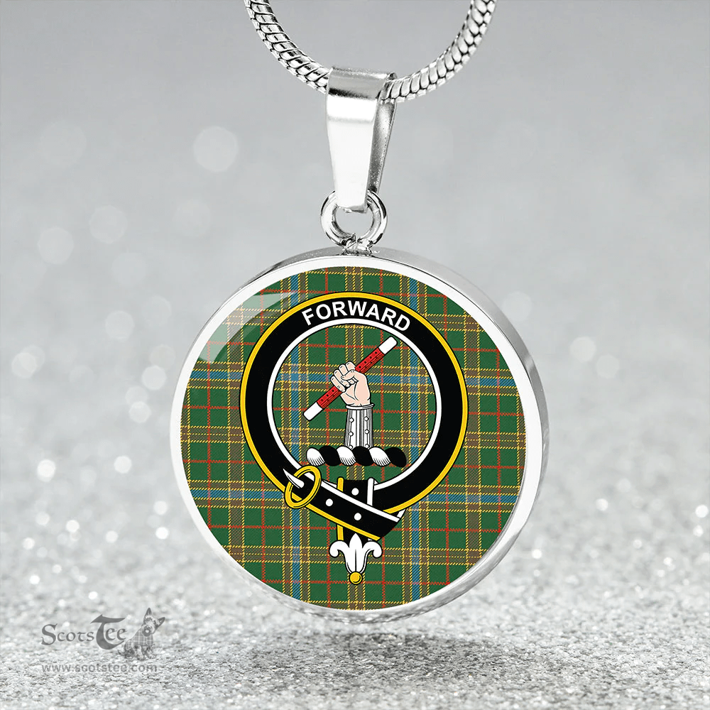 Scottish Balfour Hunting Ancient Clan Tartan Circle Necklace - Crest Classic Scottish Plaid Tartan Plaid