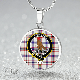 Scottish Boswell Dress Modern Clan Tartan Circle Necklace - Crest Classic Scottish Plaid Tartan Plaid
