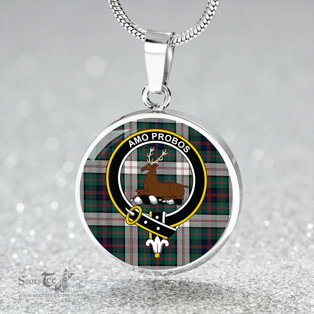 Scottish Blair Dress Modern Clan Tartan Circle Necklace - Crest Classic Scottish Plaid Tartan Plaid