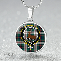 Scottish Blair Dress Modern Clan Tartan Circle Necklace - Crest Classic Scottish Plaid Tartan Plaid