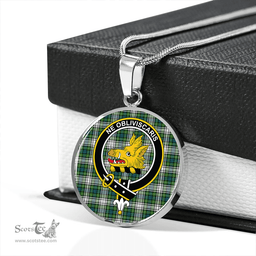 Scottish Campbell Dress Ancient 2 Clan Tartan Circle Necklace - Crest Classic Scottish Plaid Tartan Plaid