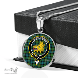 Scottish Campbell of Argyll Ancient 2 Clan Tartan Circle Necklace - Crest Classic Scottish Plaid Tartan Plaid