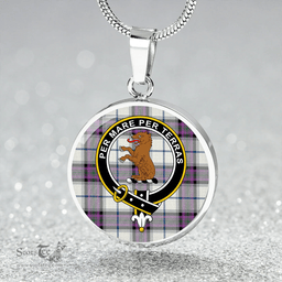 Scottish Alexander of Menstry Dress Ancient Clan Tartan Circle Necklace - Crest Classic Scottish Plaid Tartan Plaid
