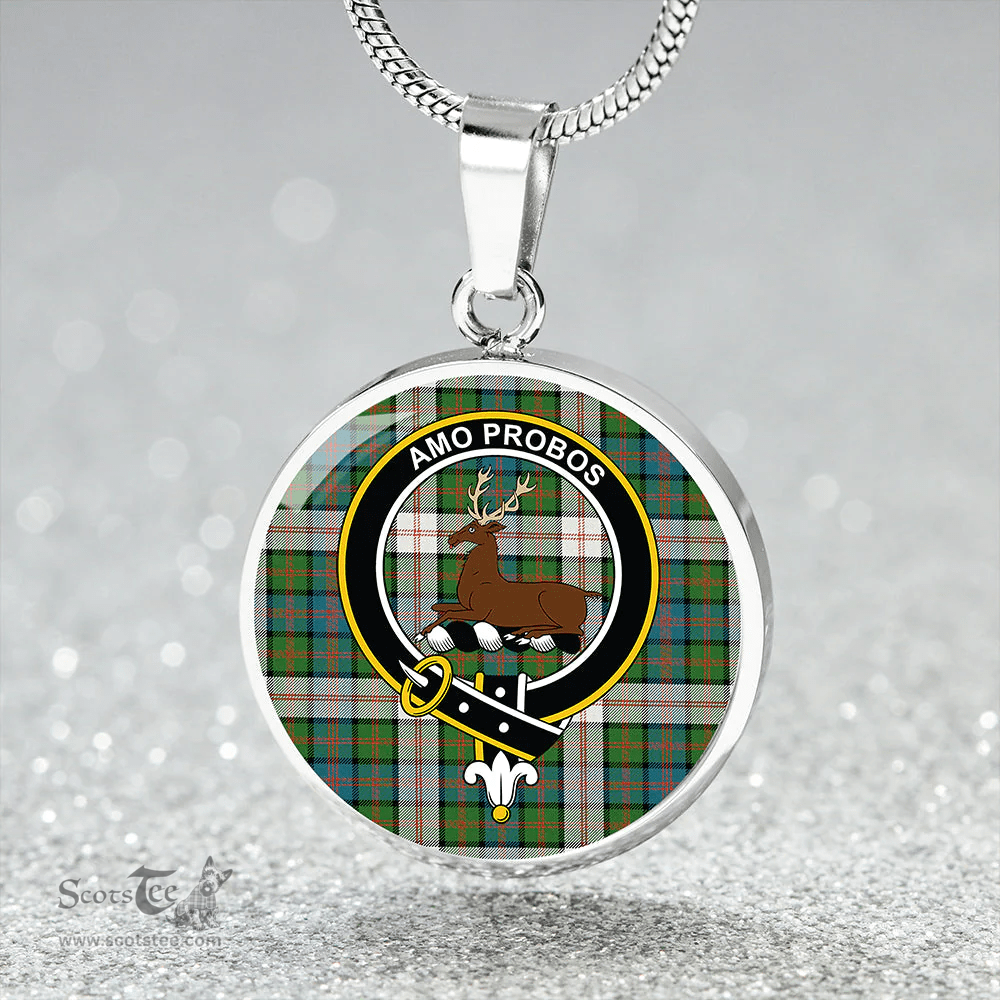 Scottish Blair Dress Ancient Clan Tartan Circle Necklace - Crest Classic Scottish Plaid Tartan Plaid