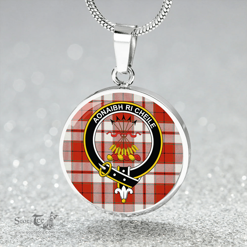 Scottish Cameron Hose Ancient 2 Clan Tartan Circle Necklace - Crest Classic Scottish Plaid Tartan Plaid