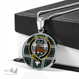 Scottish Blair Dress Modern Clan Tartan Circle Necklace - Crest Classic Scottish Plaid Tartan Plaid
