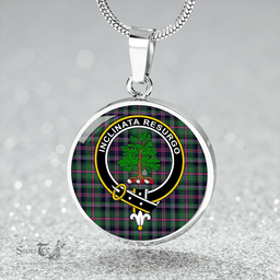 Scottish Cooper Modern Clan Tartan Circle Necklace - Crest Classic Scottish Plaid Tartan Plaid