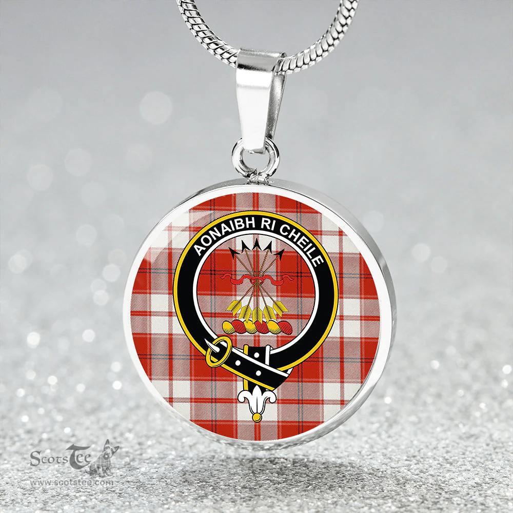 Scottish Cameron Hose #2 Ancient 2 Clan Tartan Circle Necklace - Crest Classic Scottish Plaid Tartan Plaid
