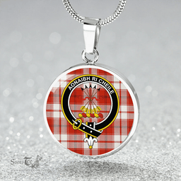Scottish Cameron Hose #2 Ancient 2 Clan Tartan Circle Necklace - Crest Classic Scottish Plaid Tartan Plaid