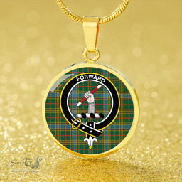 Scottish Balfour Hunting Modern Clan Tartan Circle Necklace - Crest Classic Scottish Plaid Tartan Plaid