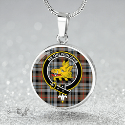 Scottish Campbell Hunting Ancient 2 Clan Tartan Circle Necklace - Crest Classic Scottish Plaid Tartan Plaid