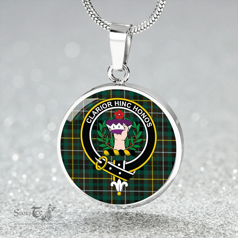 Scottish Buchanan Hunting Modern Clan Tartan Circle Necklace - Crest Classic Scottish Plaid Tartan Plaid