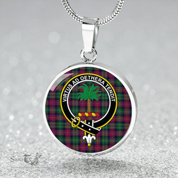 Scottish Cairns of Finavon Modern Clan Tartan Circle Necklace - Crest Classic Scottish Plaid Tartan Plaid