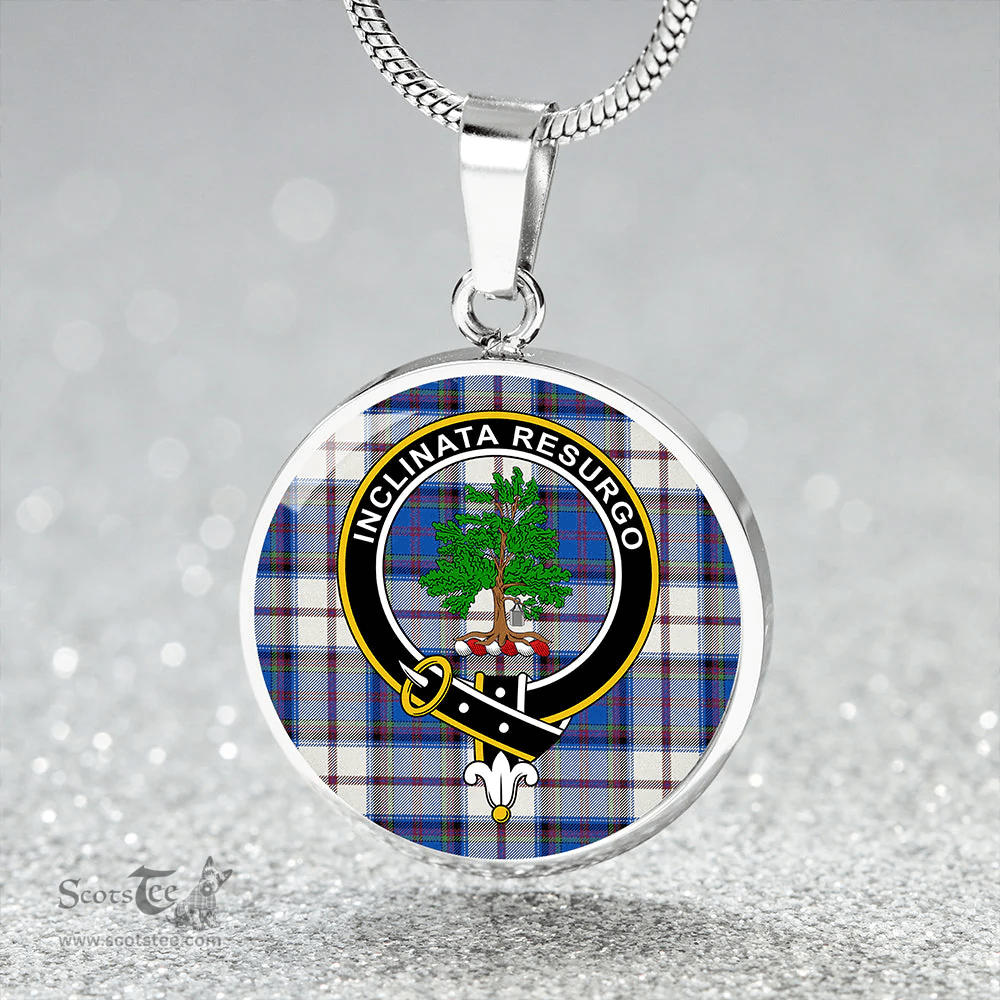 Scottish Cooper Dress Modern Clan Tartan Circle Necklace - Crest Classic Scottish Plaid Tartan Plaid