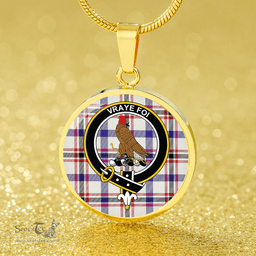 Scottish Boswell Dress Modern Clan Tartan Circle Necklace - Crest Classic Scottish Plaid Tartan Plaid