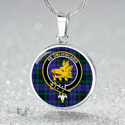Scottish Campbell 42nd Dress Balhousie Modern 2 Clan Tartan Circle Necklace - Crest Classic Scottish Plaid Tartan Plaid