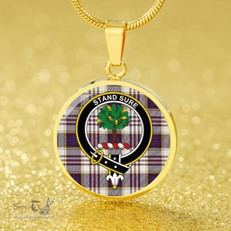 Scottish Anderson Arisaid Modern Clan Tartan Circle Necklace - Crest Classic Scottish Plaid Tartan Plaid