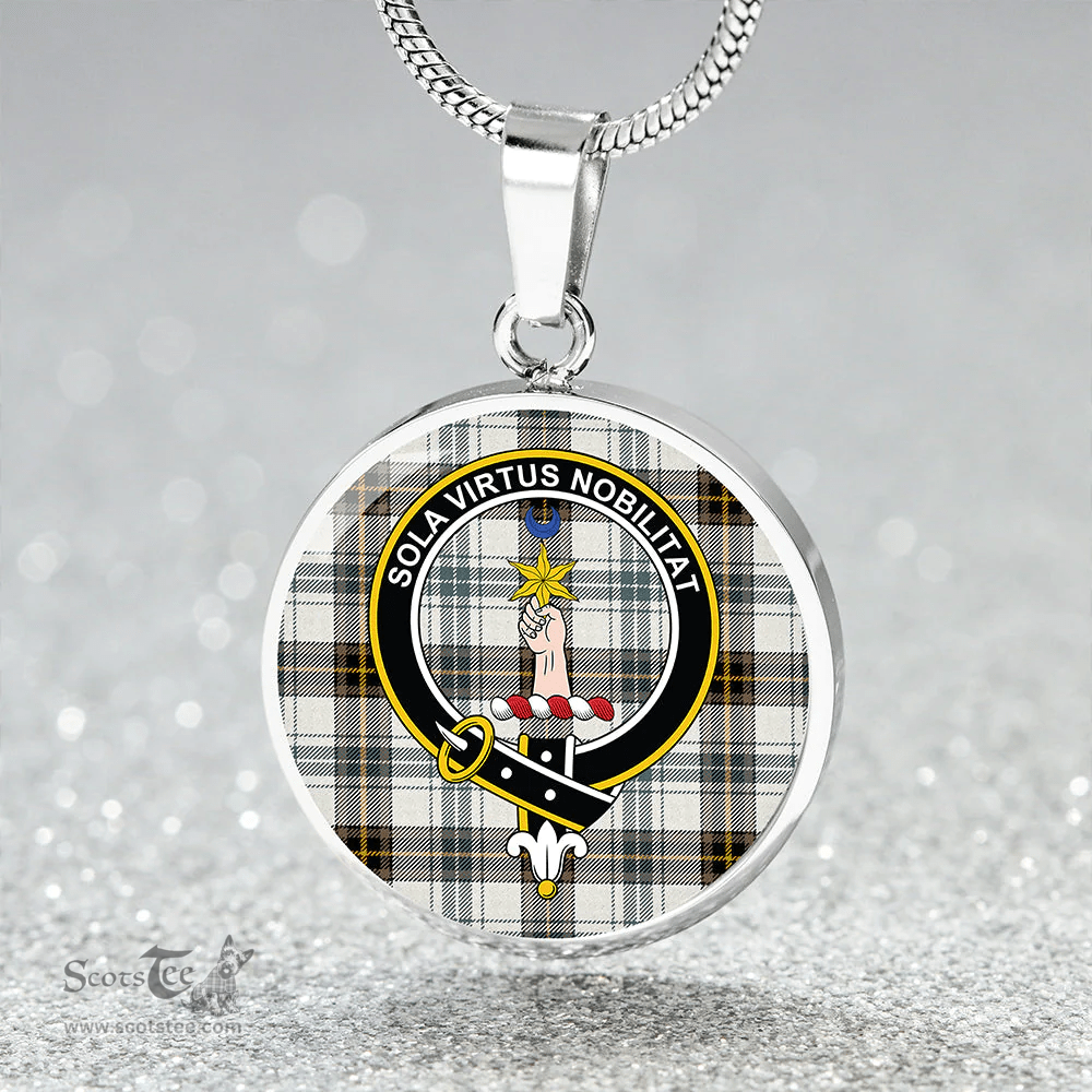 Scottish Henderson Dress #3 Weathered Clan Tartan Circle Necklace - Crest Classic Scottish Plaid Tartan Plaid
