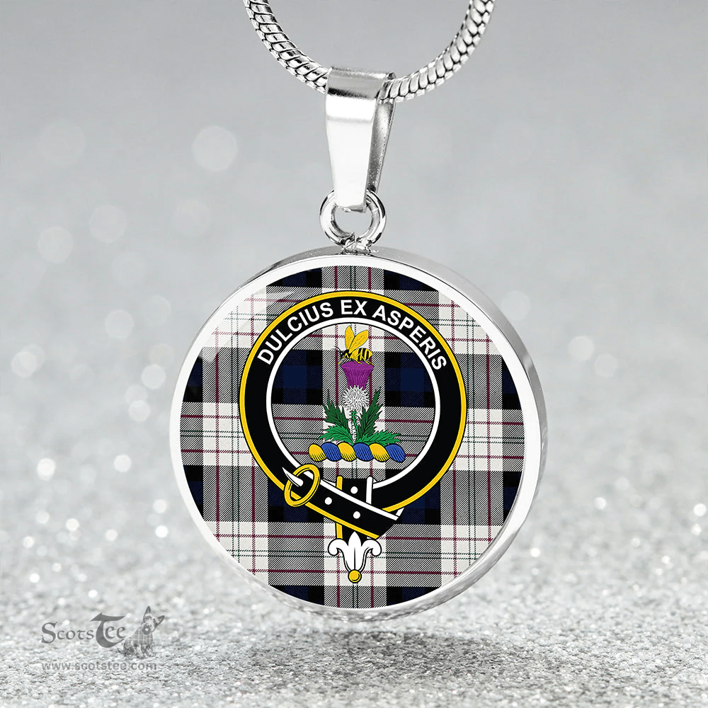 Scottish Ferguson Dress Clan Tartan Circle Necklace - Crest Classic Scottish Plaid Tartan Plaid