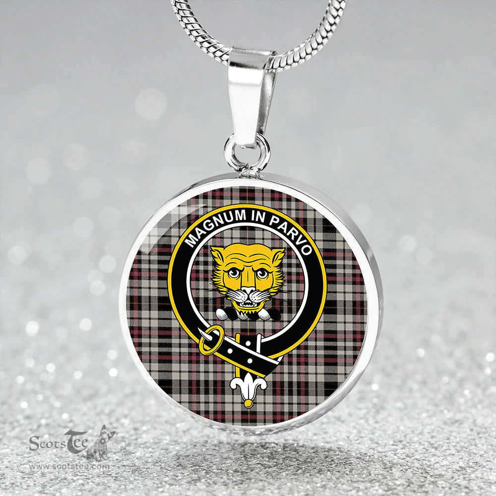 Scottish Little Arisaid Ancient Clan Tartan Circle Necklace - Crest Classic Scottish Plaid Tartan Plaid