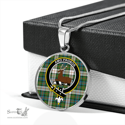 Scottish Blair Dress Ancient Clan Tartan Circle Necklace - Crest Classic Scottish Plaid Tartan Plaid