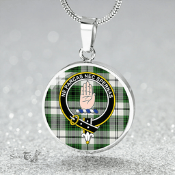 Scottish Lamont Dress (MacLamont Dress) Ancient Clan Tartan Circle Necklace - Crest Classic Scottish Plaid Tartan Plaid