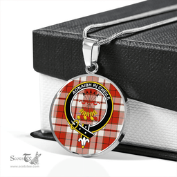 Scottish Cameron Hose Ancient 2 Clan Tartan Circle Necklace - Crest Classic Scottish Plaid Tartan Plaid