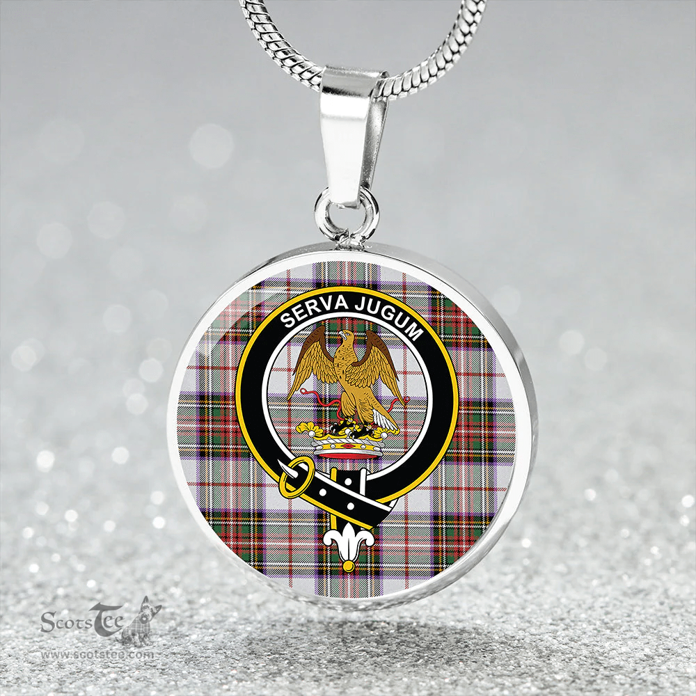Scottish Hay #2 Ancient Clan Tartan Circle Necklace - Crest Classic Scottish Plaid Tartan Plaid