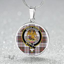 Scottish Hay #2 Ancient Clan Tartan Circle Necklace - Crest Classic Scottish Plaid Tartan Plaid