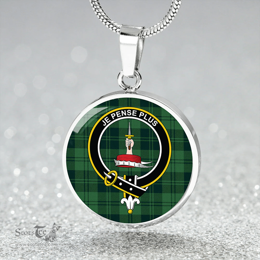 Scottish Erskine Hunting Modern Clan Tartan Circle Necklace - Crest Classic Scottish Plaid Tartan Plaid