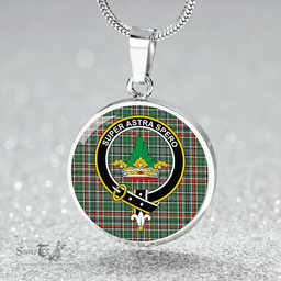 Scottish Gayre Dress Modern Clan Tartan Circle Necklace - Crest Classic Scottish Plaid Tartan Plaid