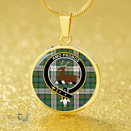 Scottish Blair Dress Ancient Clan Tartan Circle Necklace - Crest Classic Scottish Plaid Tartan Plaid