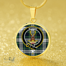 Scottish Gordon Dress Modern Clan Tartan Circle Necklace - Crest Classic Scottish Plaid Tartan Plaid