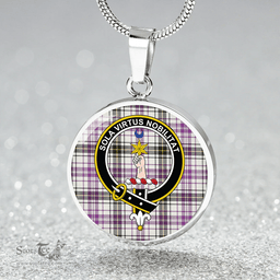 Scottish Henderson Dress (MacKendrick Dress) Weathered Clan Tartan Circle Necklace - Crest Classic Scottish Plaid Tartan Plaid