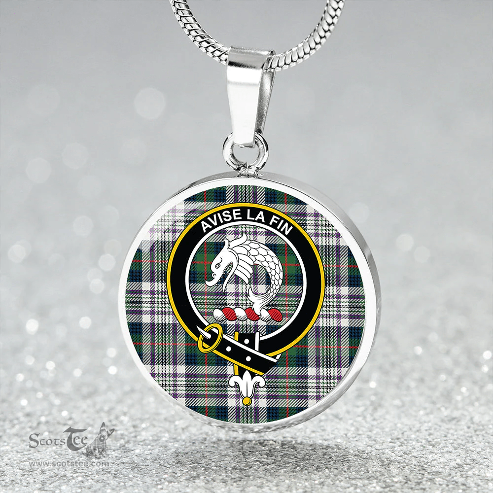 Scottish Kennedy Dress Modern Clan Tartan Circle Necklace - Crest Classic Scottish Plaid Tartan Plaid