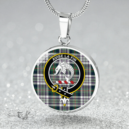 Scottish Kennedy Dress Modern Clan Tartan Circle Necklace - Crest Classic Scottish Plaid Tartan Plaid