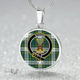 Scottish Gordon Dress Ancient Clan Tartan Circle Necklace - Crest Classic Scottish Plaid Tartan Plaid