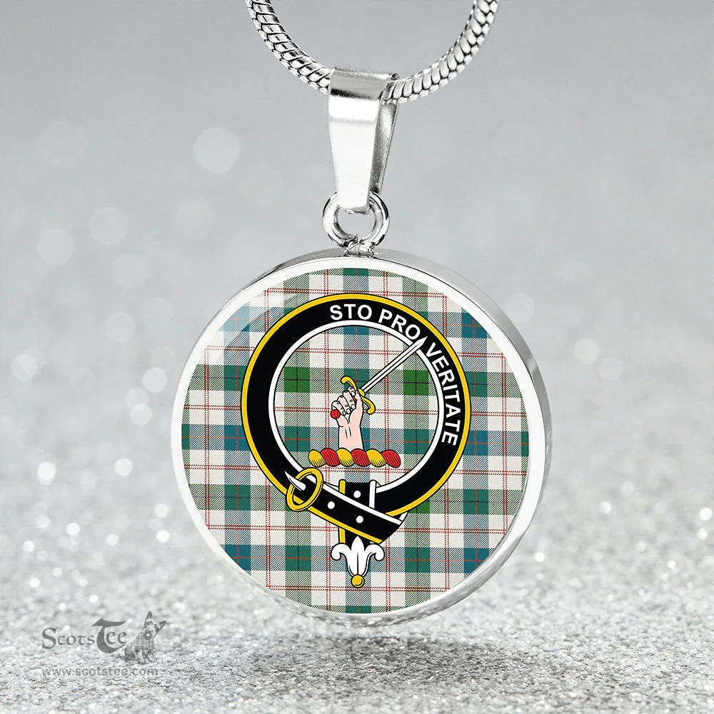 Scottish Guthrie Dress Ancient Clan Tartan Circle Necklace - Crest Classic Scottish Plaid Tartan Plaid