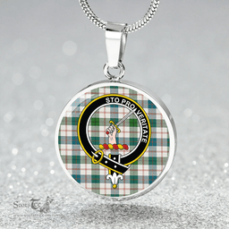Scottish Guthrie Dress Ancient Clan Tartan Circle Necklace - Crest Classic Scottish Plaid Tartan Plaid