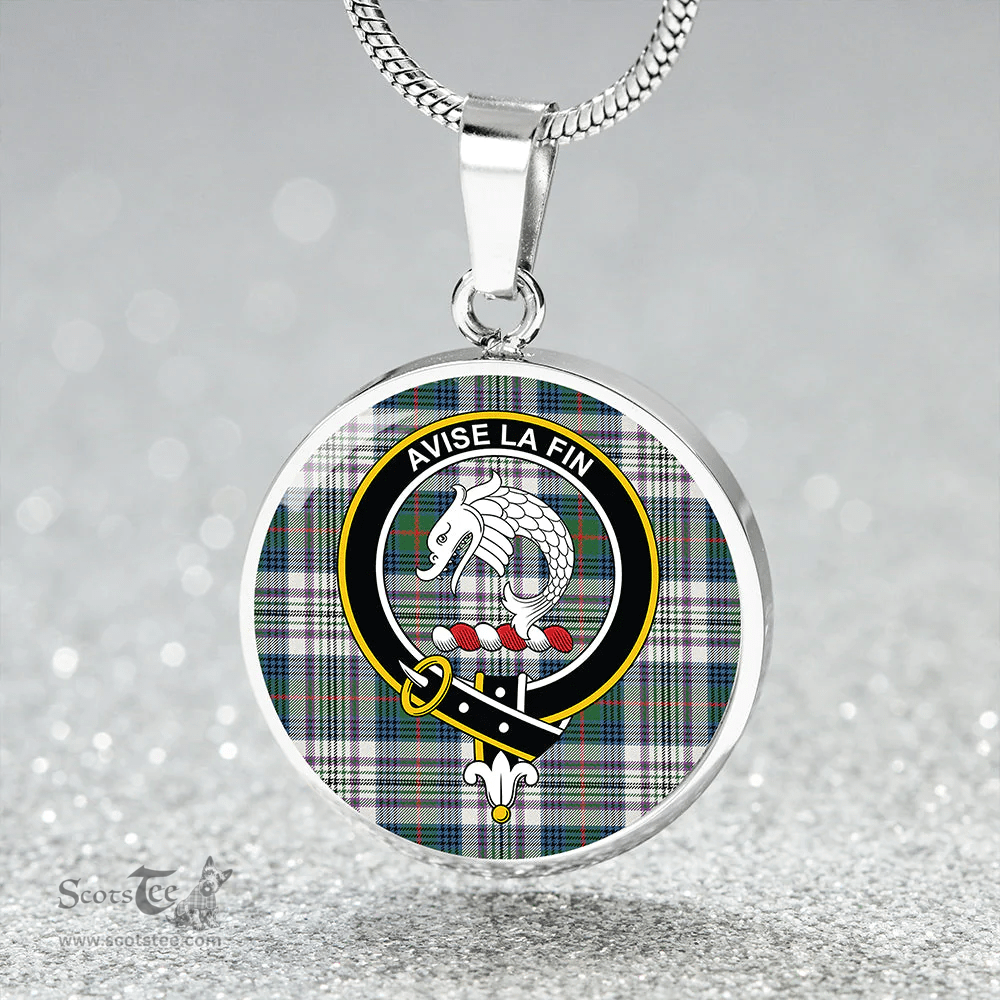 Scottish Kennedy Dress Ancient Clan Tartan Circle Necklace - Crest Classic Scottish Plaid Tartan Plaid