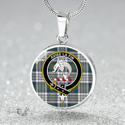 Scottish Kennedy Dress Ancient Clan Tartan Circle Necklace - Crest Classic Scottish Plaid Tartan Plaid