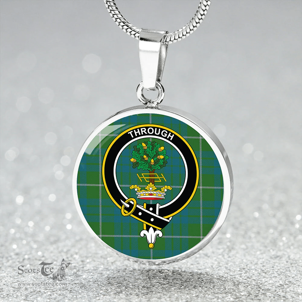 Scottish Hamilton Hunting Ancient Clan Tartan Circle Necklace - Crest Classic Scottish Plaid Tartan Plaid
