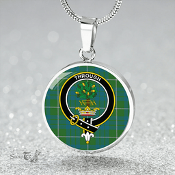 Scottish Hamilton Hunting Ancient Clan Tartan Circle Necklace - Crest Classic Scottish Plaid Tartan Plaid