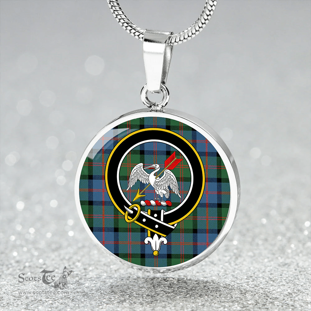 Scottish Gammell 1978 Ancient Clan Tartan Circle Necklace - Crest Classic Scottish Plaid Tartan Plaid