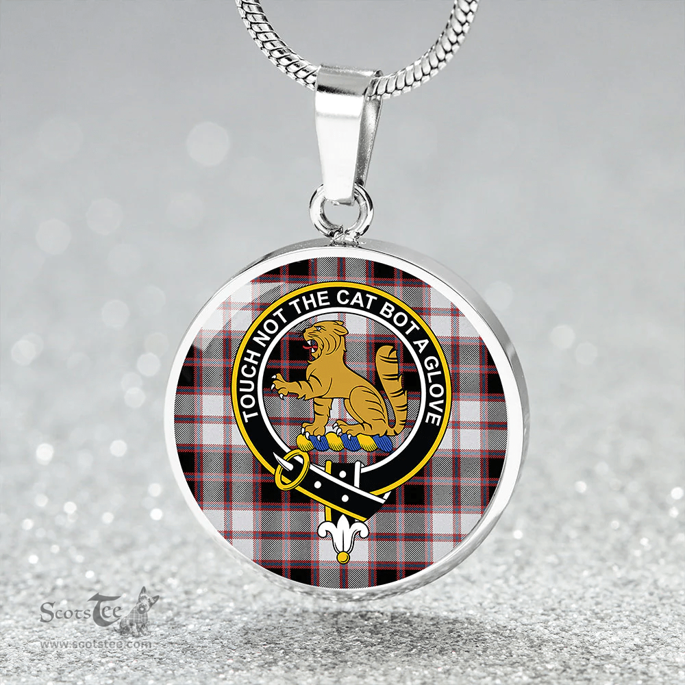 Scottish MacPherson of Pitmain Ancient Clan Tartan Circle Necklace - Crest Classic Scottish Plaid Tartan Plaid