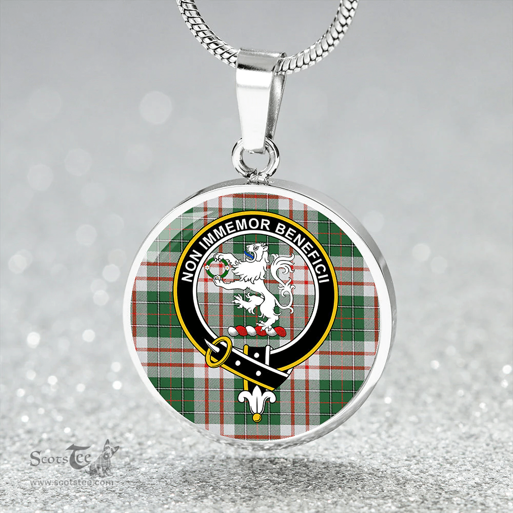 Scottish MacDiarmid Dress Modern Clan Tartan Circle Necklace - Crest Classic Scottish Plaid Tartan Plaid