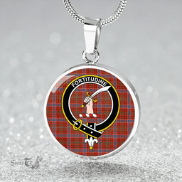 Scottish MacRae The Prince's Own #2 Ancient Clan Tartan Circle Necklace - Crest Classic Scottish Plaid Tartan Plaid